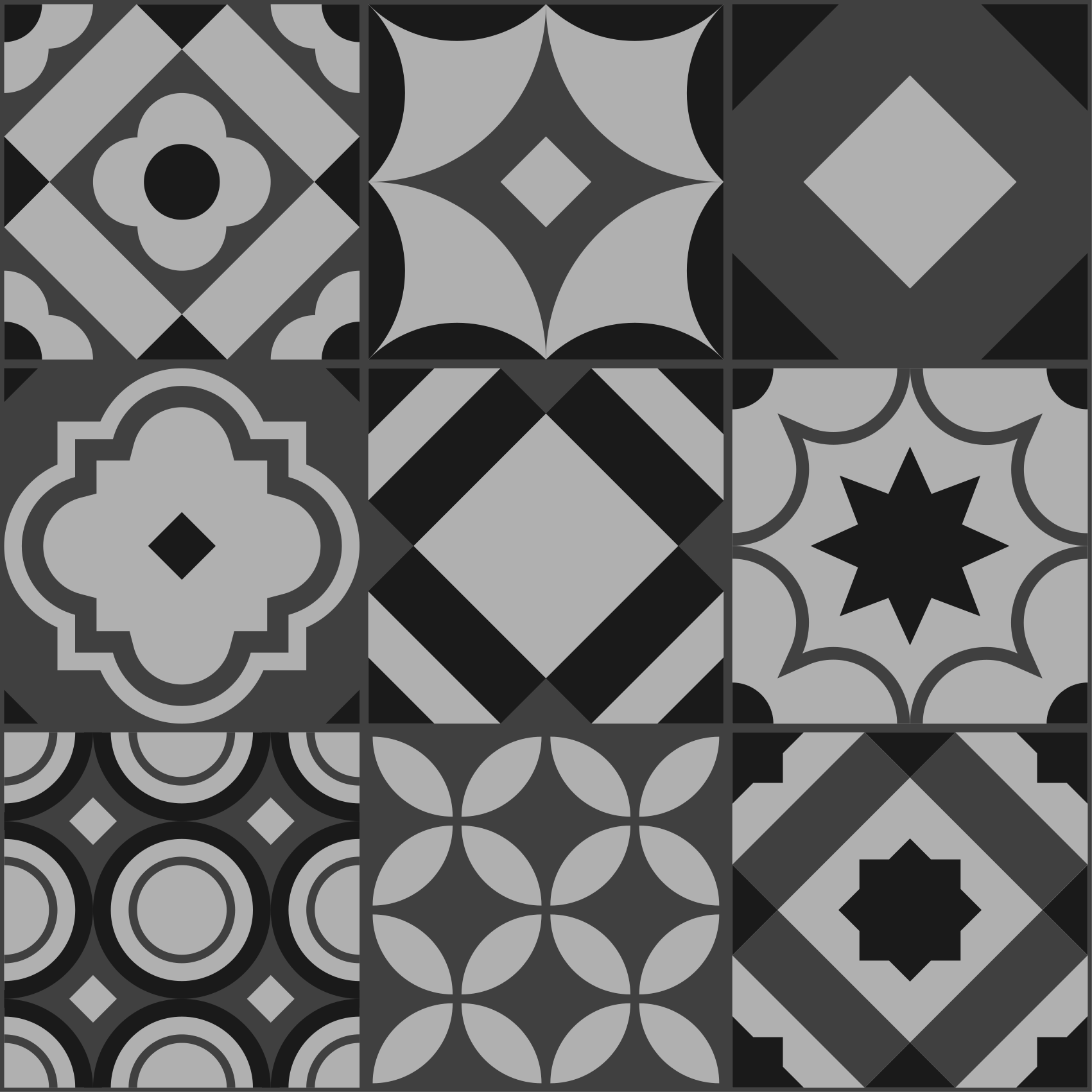 Tapete vinílico preto azulejos pretos - TenStickers