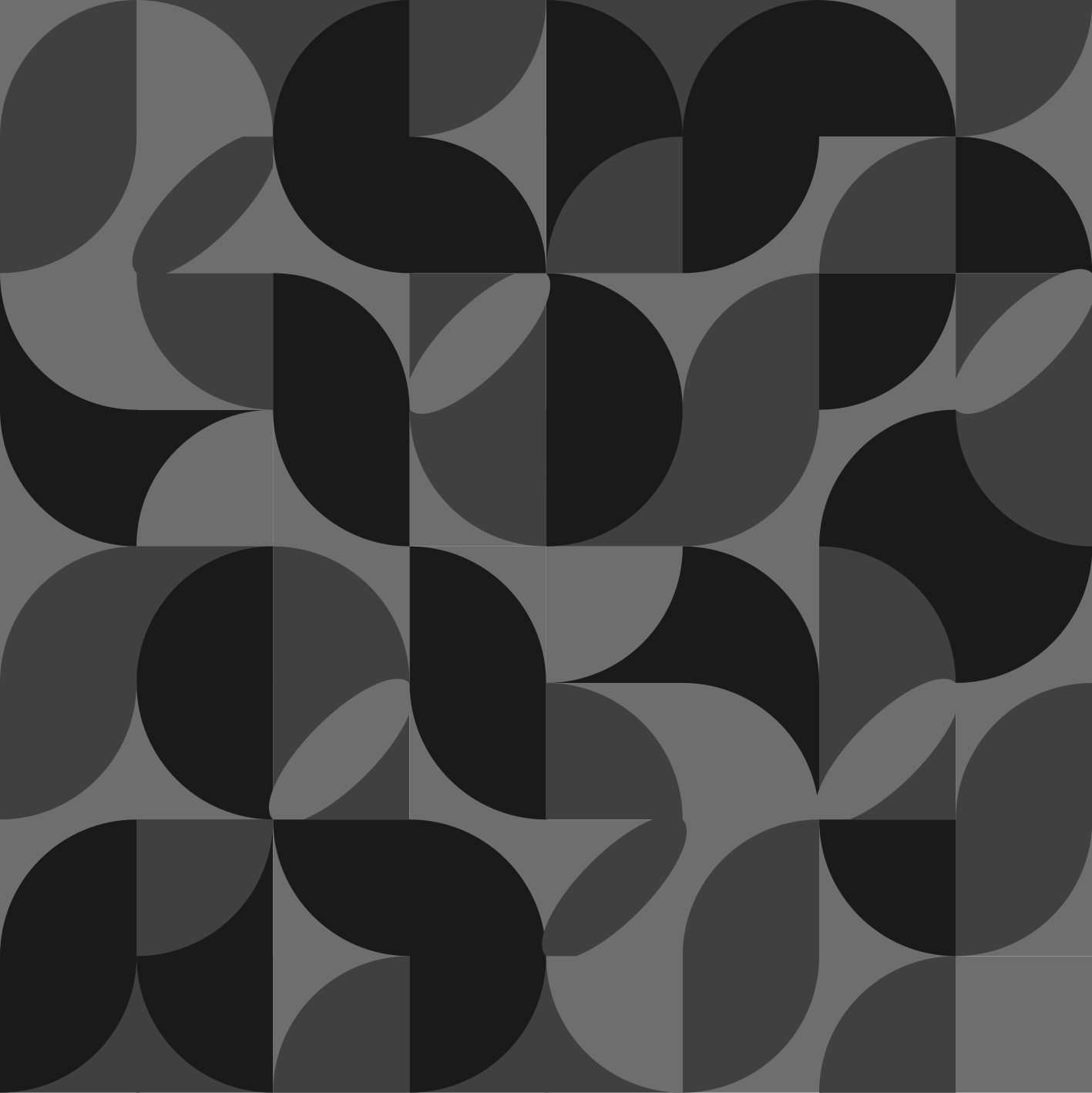 Tapete vinílico preto com formas pretas retrô - TenStickers