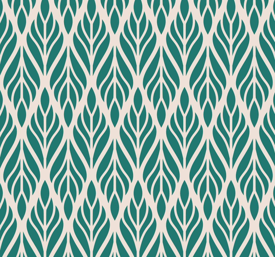 Tapete vinílico verde com padrão floral étnico - TenStickers