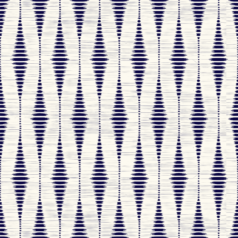 Tapete vinílico para exterior azul marinho ikat - TenStickers