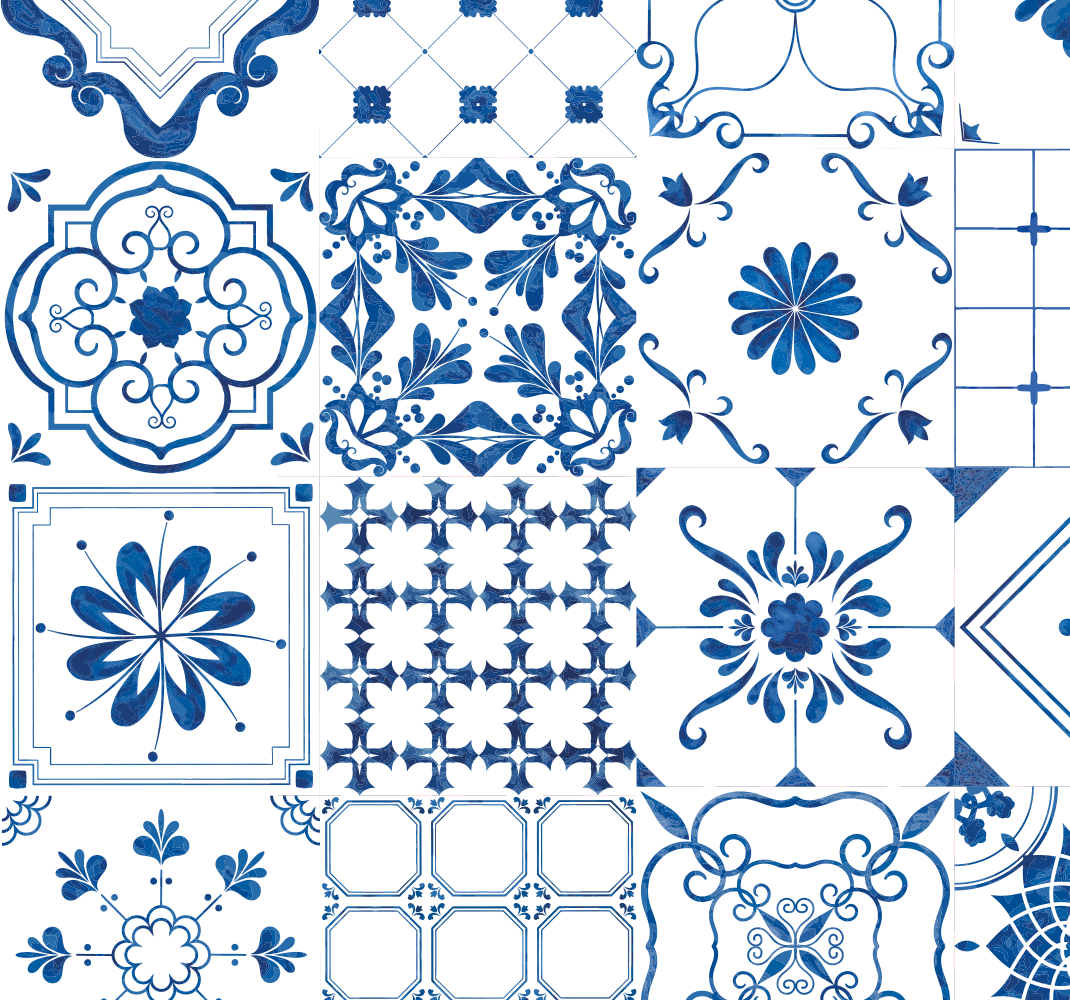 Tapete vinílico para exterior azulejos nórdicos - TenStickers
