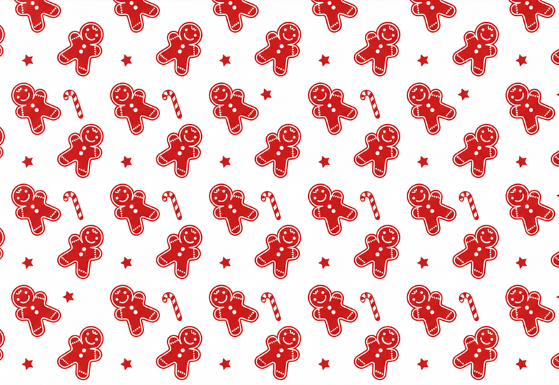 Tapete vinílico vermelho biscoitos de natal - TenStickers