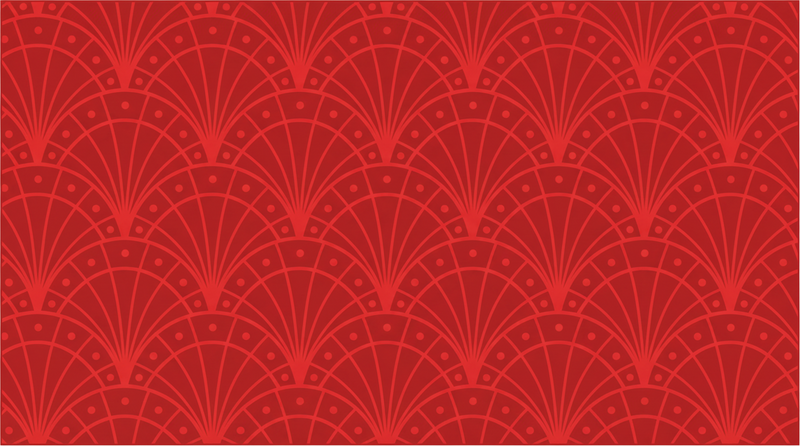 Tapete vinílico vermelho estilo art déco elegante - TenStickers