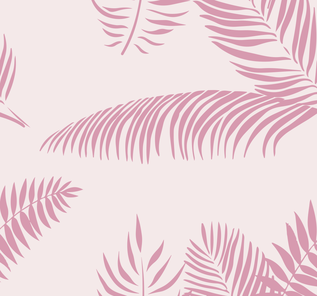 Tapete vinílico rosa com grandes folhas de palmeira - TenStickers