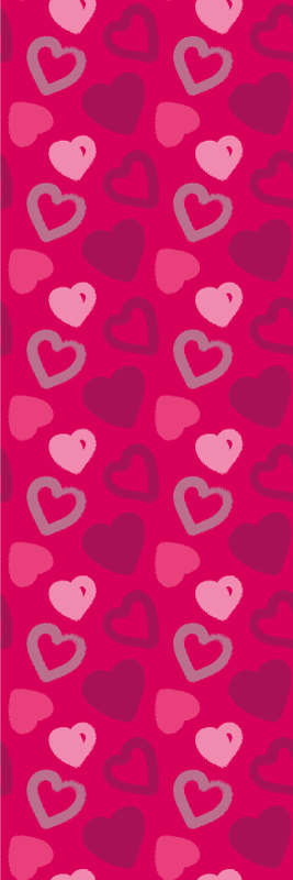 Tapete vinílico rosa corações fúcsia - TenStickers