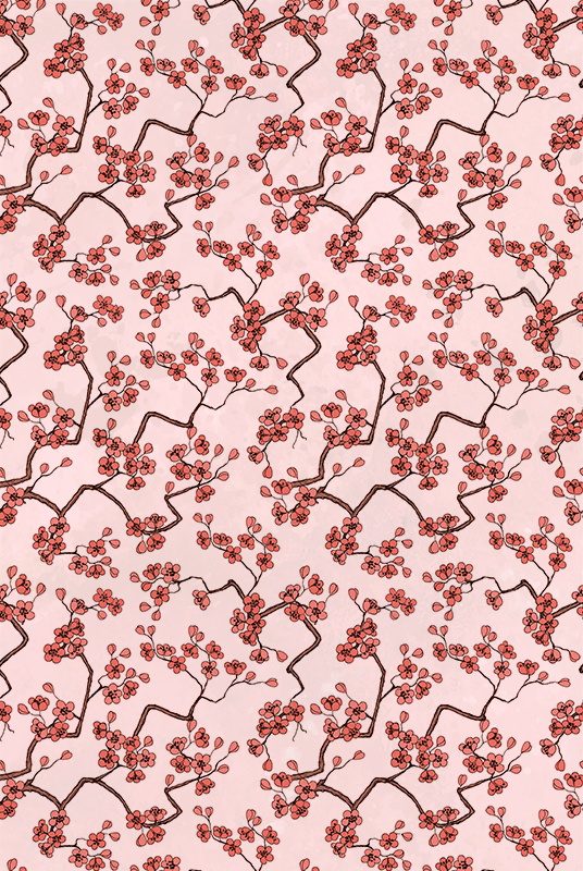 Tapete vinílico rosa flor de cerejeira - TenStickers