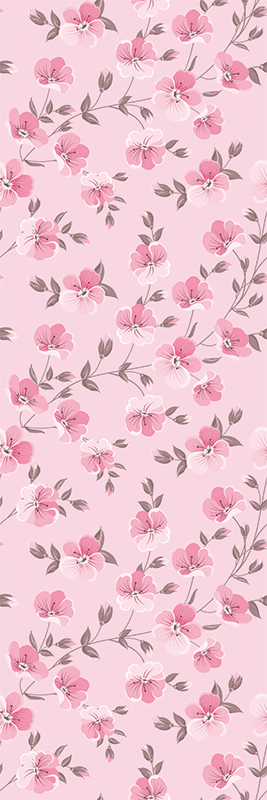 Tapete vinílico rosa flores pink fofas - TenStickers