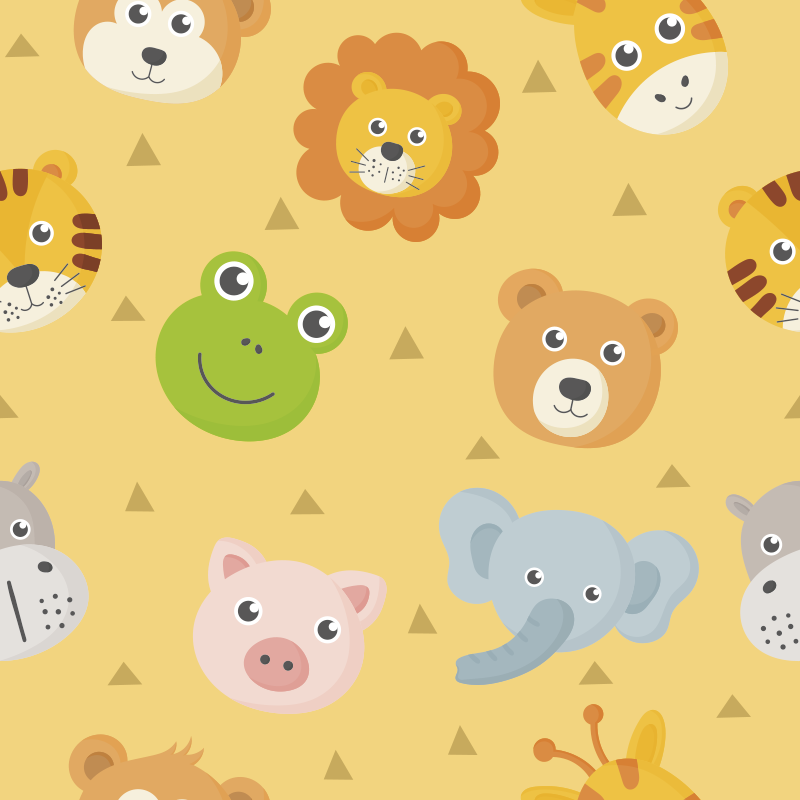 Tapete de vinil para bebés dos animais do jardim zoológico - TenStickers