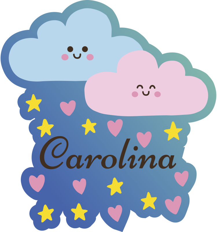 Tapete de vinil com nome das nuvens e das estrelas - TenStickers