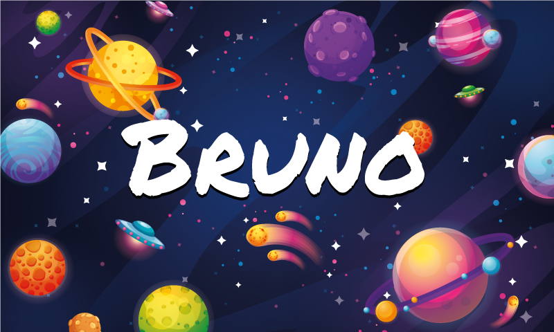 Tapete de vinil universo e planetas com nome - TenStickers