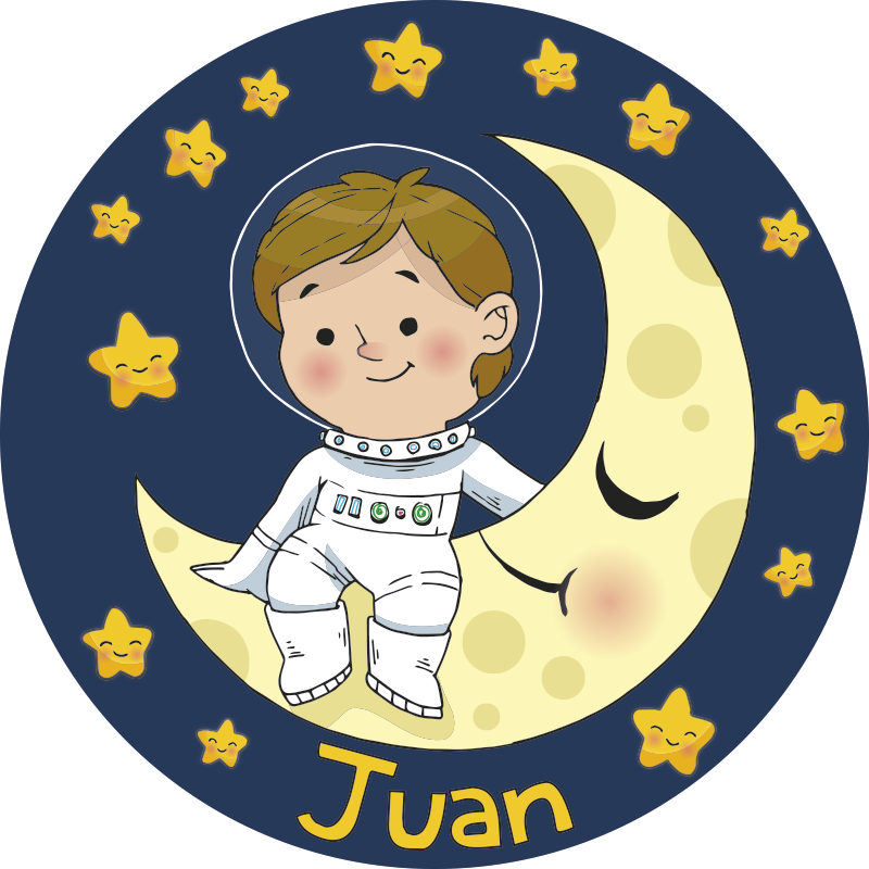 Tapete de vinil infantil menino astronauta com nome - TenStickers
