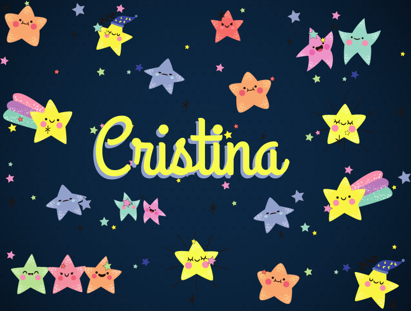 Tapete de vinil de estrelas com nome - TenStickers