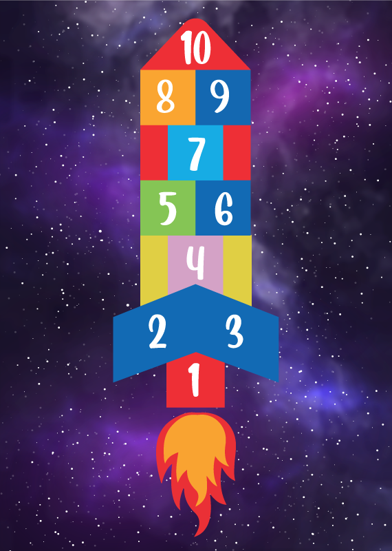 Tapete de vinil infantil jogo da macaca foguetão - TenStickers