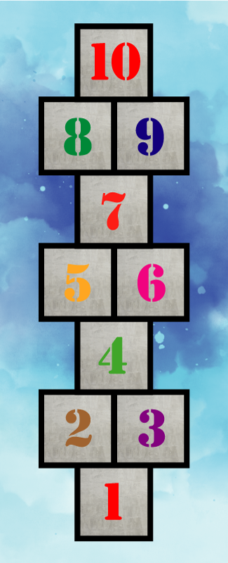 Tapete de vinil do jogo da macaca céu azul - TenStickers