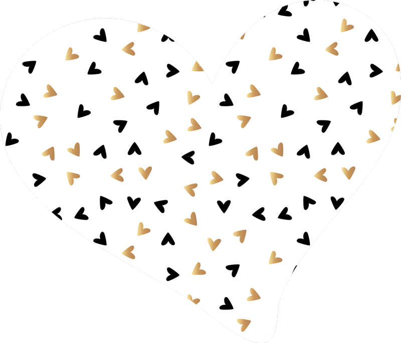 Tapete de vinil minimalista coração dourado e preto - TenStickers