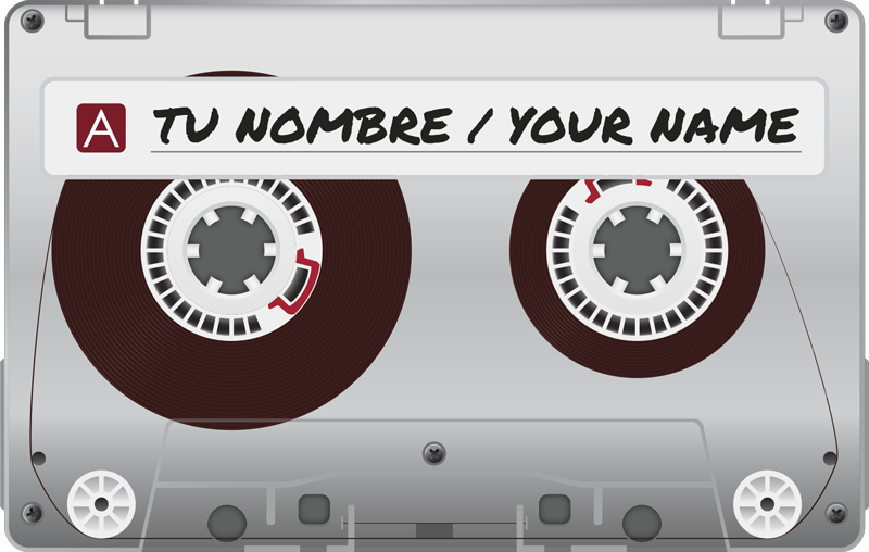 Tapete de vinil retro cassete com nome - TenStickers