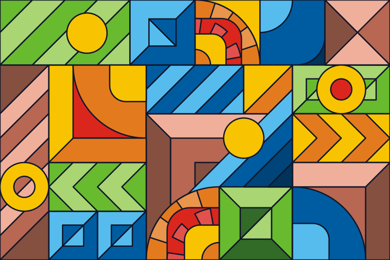 Tapete de vinil mosaico abstrato - TenStickers