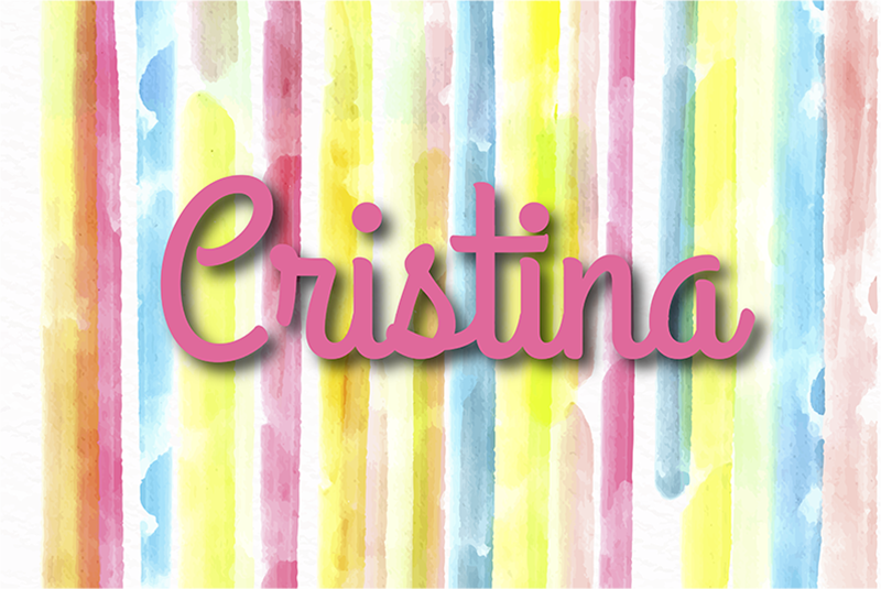 Tapete de vinil de riscas aquarela com nome - TenStickers