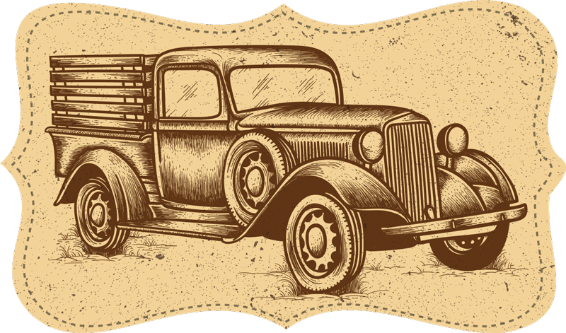 Tapete de vinil carrinha estilo vintage - TenStickers
