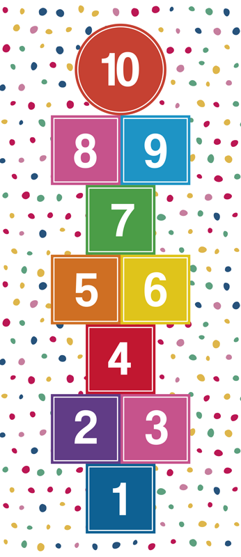 Maravilhoso tapete de vinil jogo de amarelinha tons pastel - TenStickers