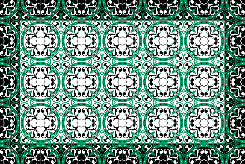 Bonito tapete de vinil para sala de estar Mosaico - TenStickers