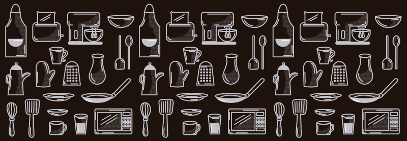 Utensílios de cozinha retangulares tapete moderno de vinil - TenStickers