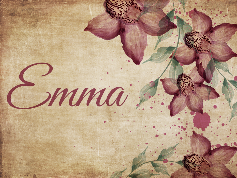 Tapete de vinil floral vintage Orquídeas com nome - TenStickers