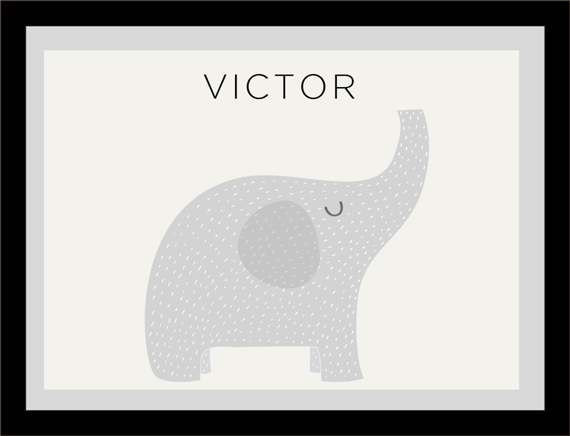 Tapete de vinil personalizável elefante infantil - TenStickers