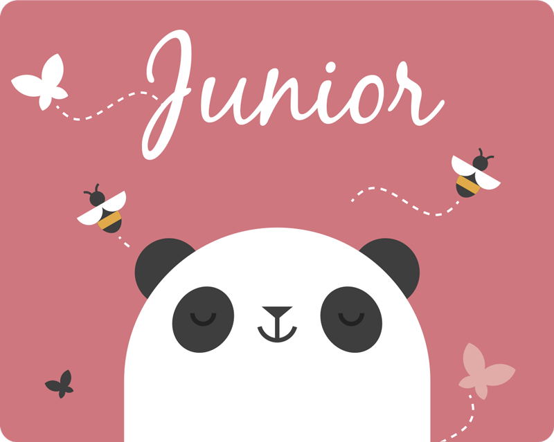 Tapete vinílico com nome panda personalizado - TenStickers