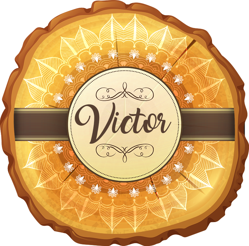 Tapete vinílico com nome emblema festivo personalizado - TenStickers