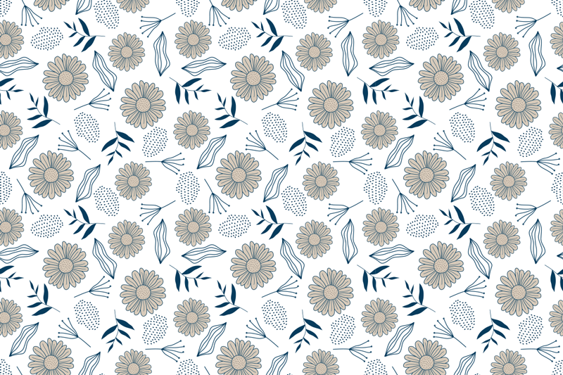 Tapete de vinil para quarto margarida bege - TenStickers