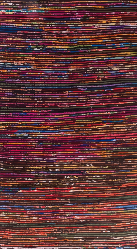 Tapete vinílico às risca listras multicoloridas - TenStickers