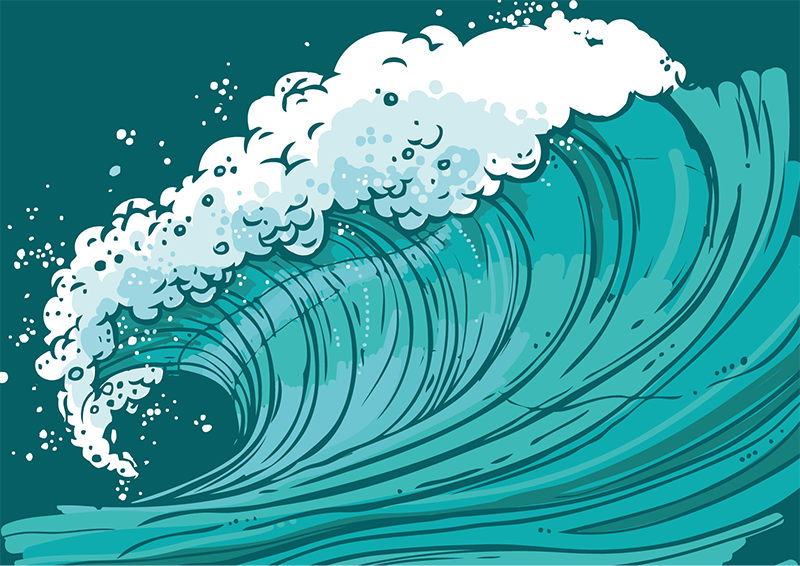 Tapete vinílico natureza movimento das ondas marinhas - TenStickers