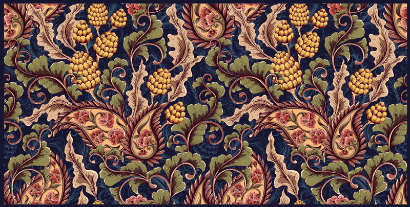 Ilustração realista de paisley tapete da sala de estar - TenStickers