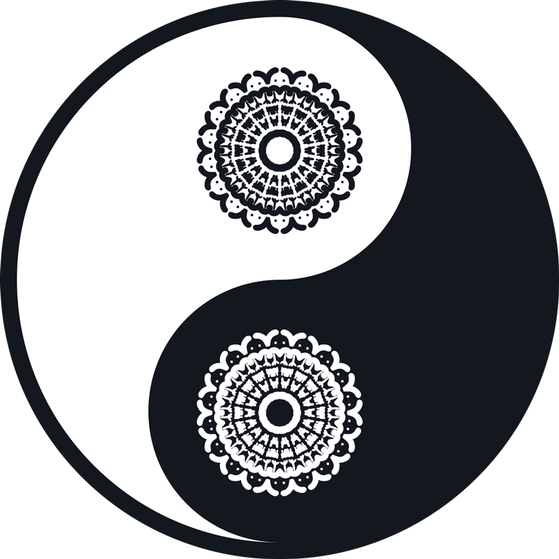 Ying yang paisley tapete da sala de estar de vinil - TenStickers