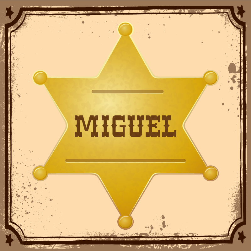 Tapete vinílico com nome distintivo de xerife personalizado - TenStickers