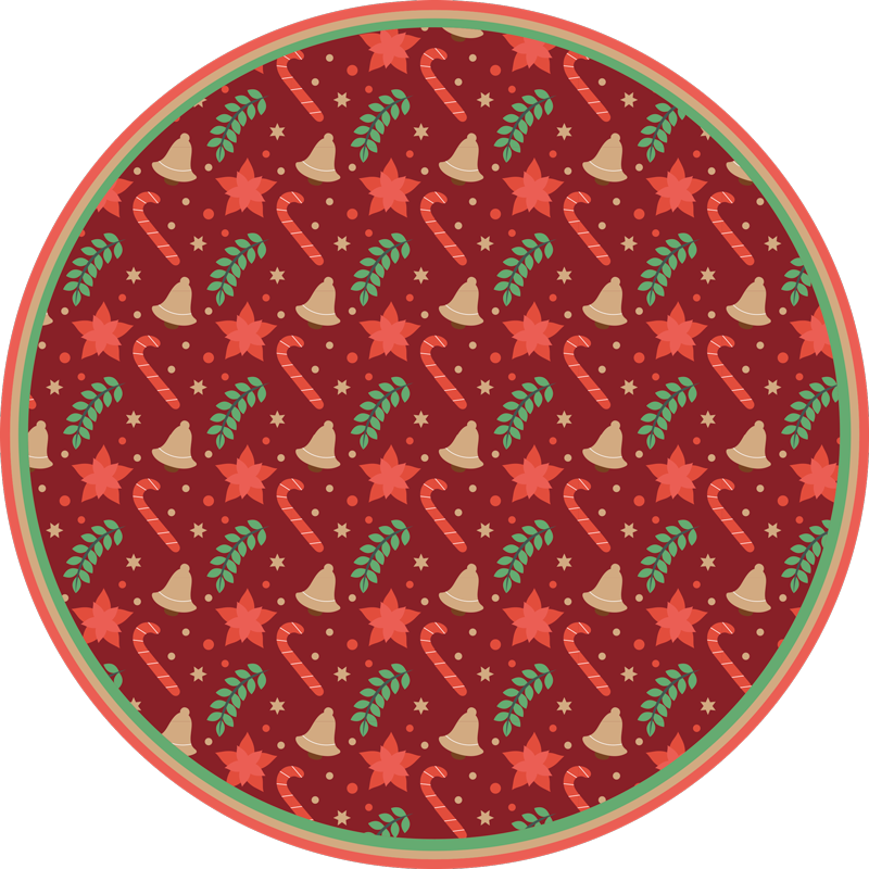 Tapete de vinil vermelho com estampa de doces de natal - TenStickers