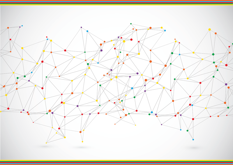 Tapete vinílico geométricas conexões geométricas - TenStickers