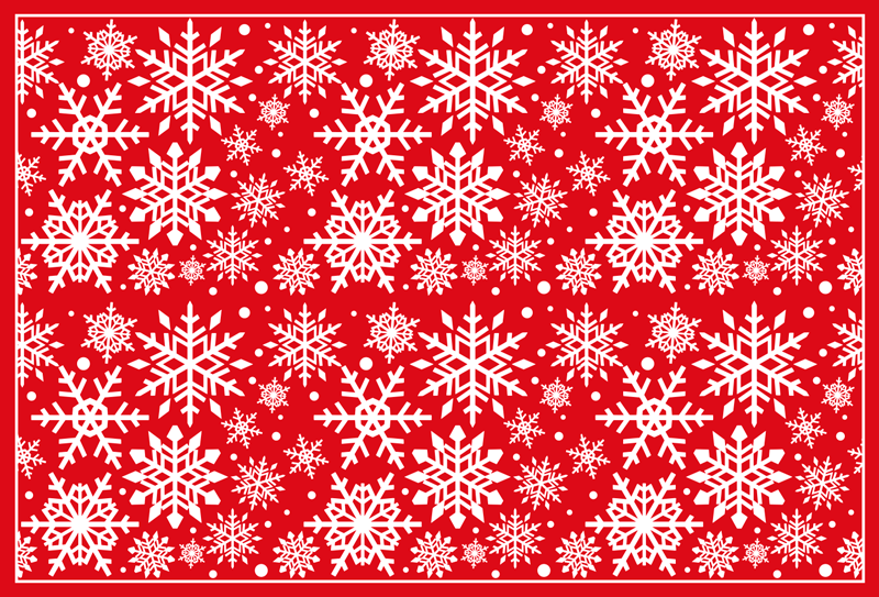 Tapete vinílico do natal com motivo de flocos de neve - TenStickers