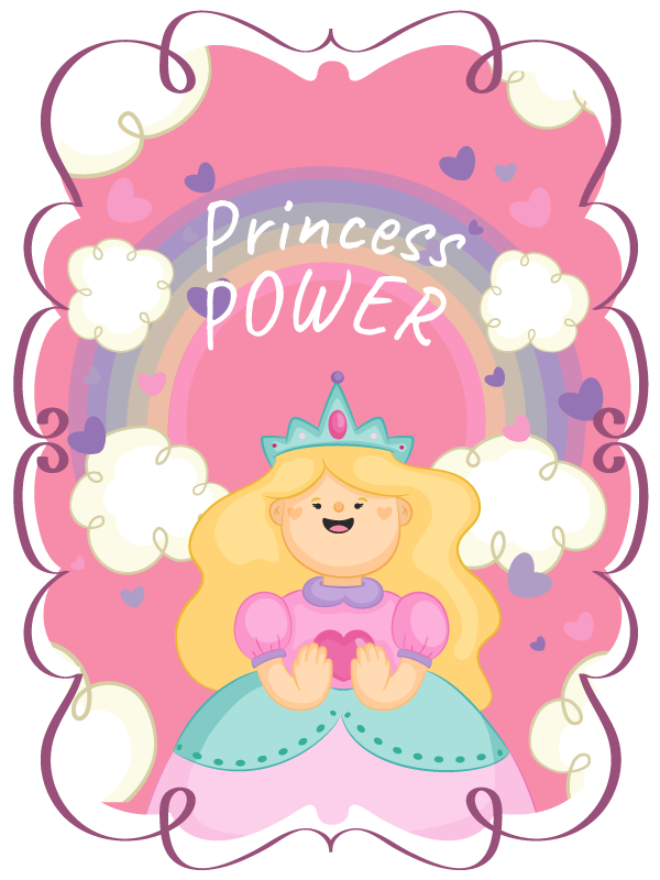 Princesas da disney em tapete de vinil com fundo rosa - TenStickers