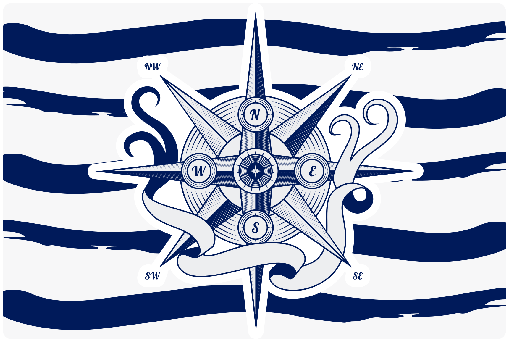 Listrado com grande tapete de riscas âncora - TenStickers