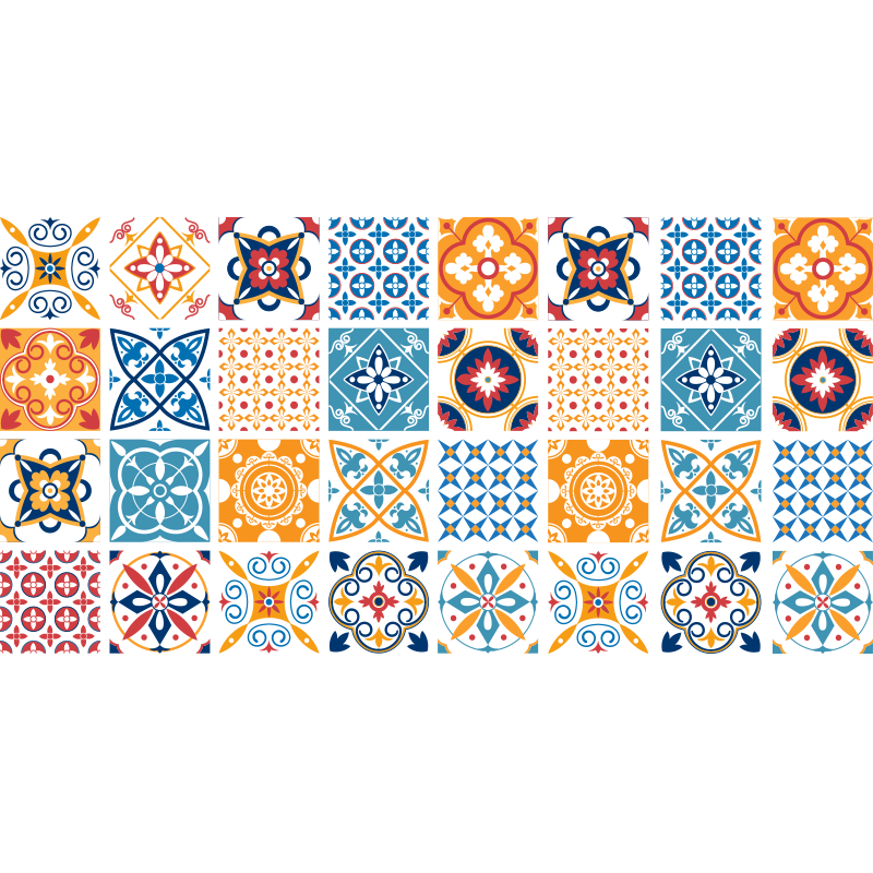 Azulejos portugueses pintados à mão carpete - TenStickers