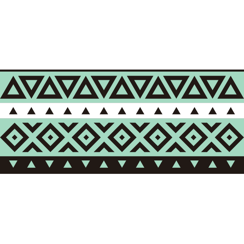 Tapete tribal étnico com padrão preto - TenStickers
