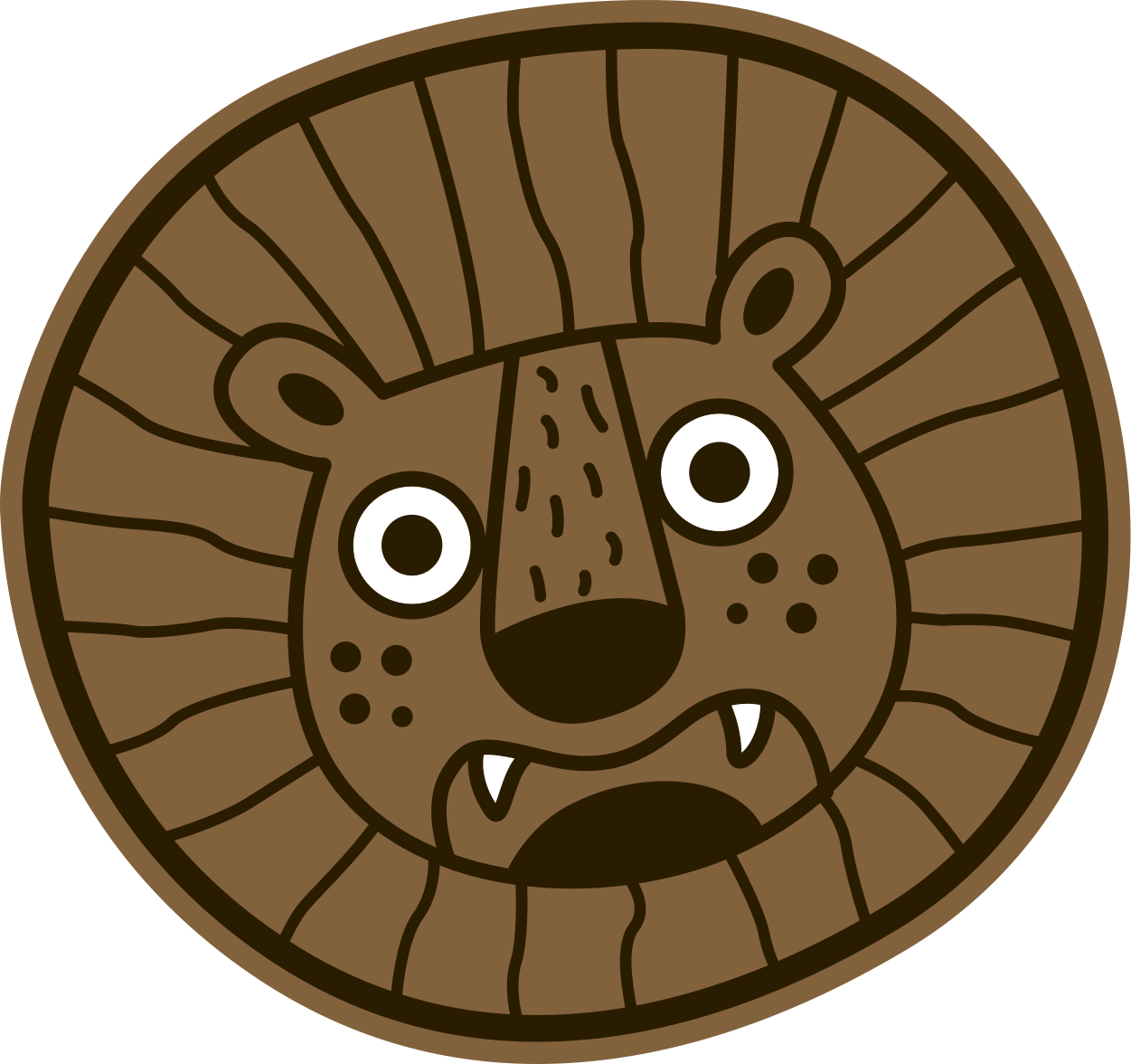 Tapete vinílico infantis círculo de desenho animado de leão - TenStickers