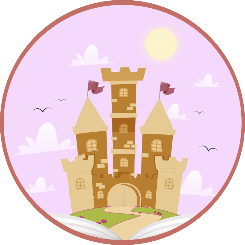 Tapete vinílico infantis castelo de conto de fadas - TenStickers