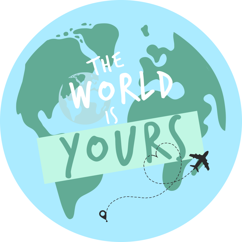 Tapete vinílico de mapa mundial aventura de viagem mundial - TenStickers