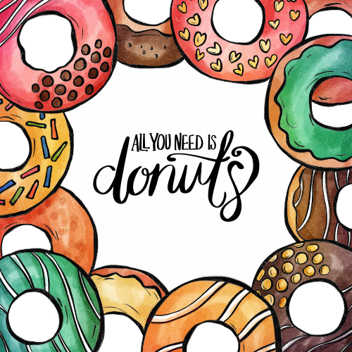 Tudo que você precisa é um tapete de vinil de donuts - TenStickers
