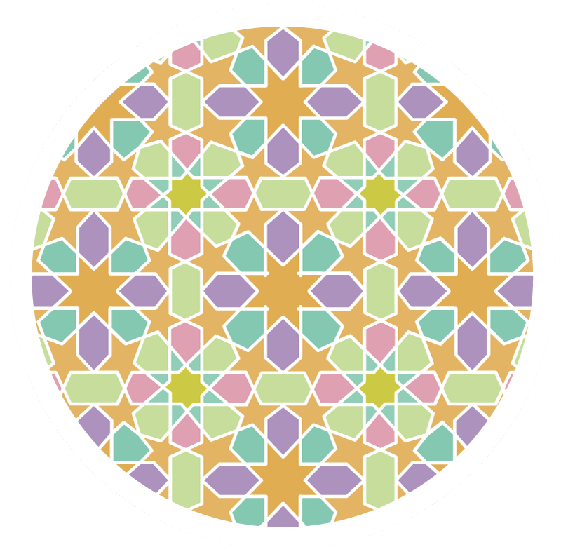 Tapete vinílico geométricas círculo de mosaico de estrelas - TenStickers