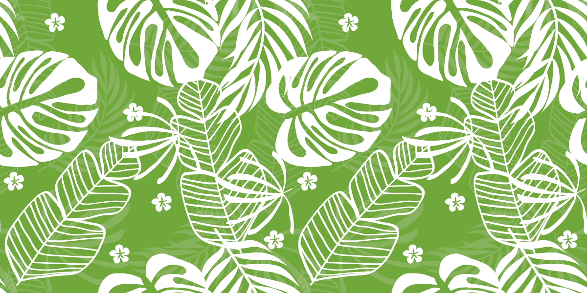 Tapete vinílico de flores e plantas motivo tropical verde - TenStickers
