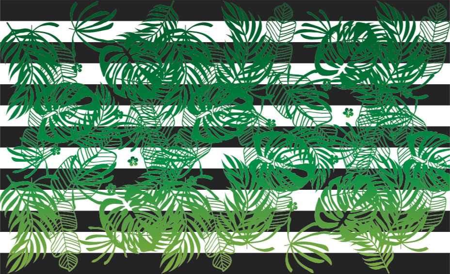 Tapete de vinil listrado monstera planta natureza - TenStickers